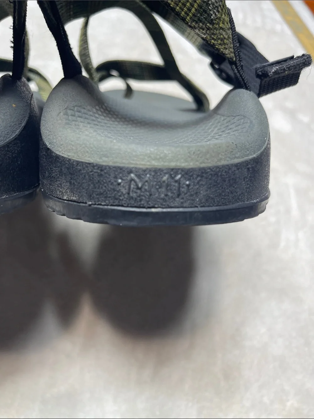 Chaco Men's Olive Green and Gray Sport Sandals Size 11